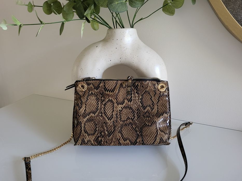 Mala Mango padrão cobra castanho