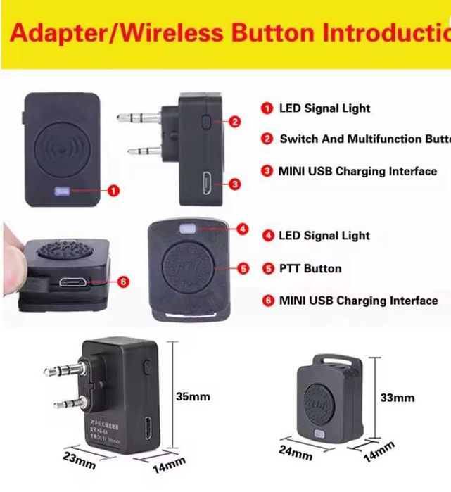 Гарнітура Bluetooth для Baofeng + кнопка PTT