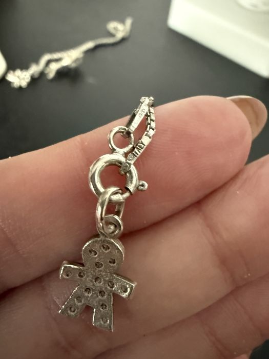 Conjunto prata fio com menino e anel grosso com menino