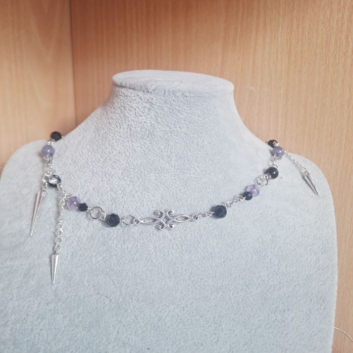 Zestaw biżuterii naszyjnik/choker kolczyki y2k handmade