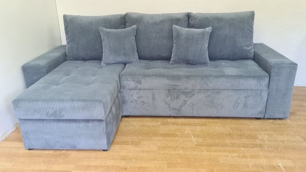 Nowy Narożnik automat sprężyny sztruks welur rogówka kanapa sofa