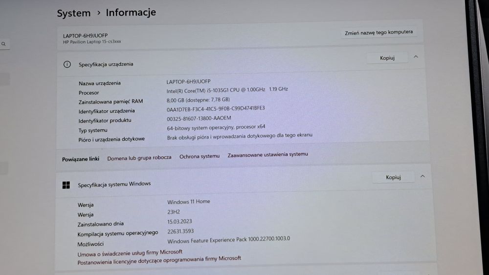 laptop hp pavilion 15 cs3xxx intel core i5