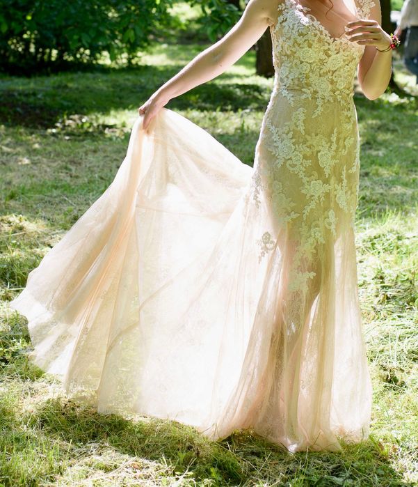 Вечірня (весільна) сукня, ефект мережива на тілі