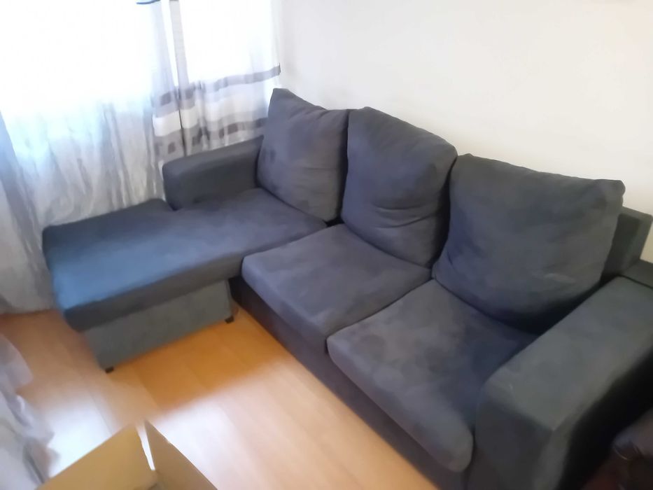 Sofá de canto azul
