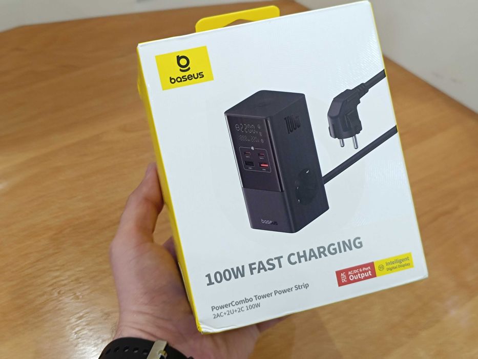 Зарядний пристрій - подовжувач Baseus PowerCombo Power Strip 2AC+2U+2C 100W 1.5m