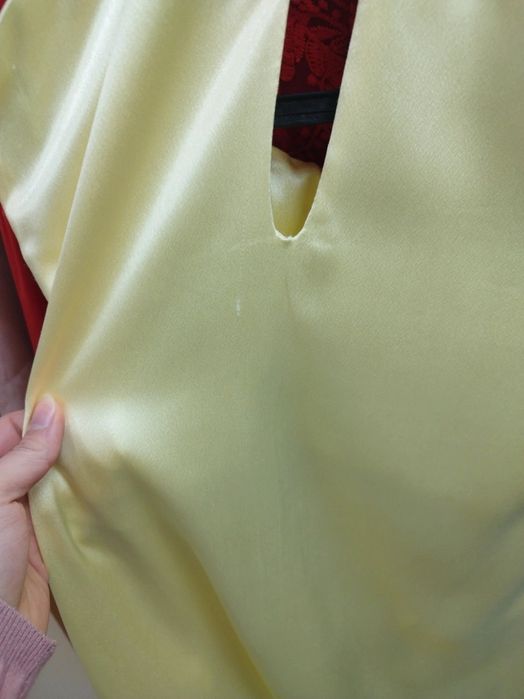 Satynowa cytrynowa suknia NOWA