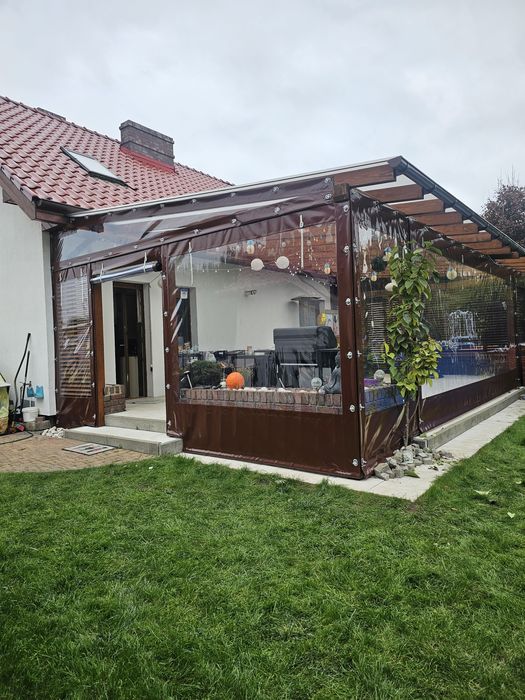 PLANDEKA na wymiar osłona zabudowa tarasu zasłona na altane