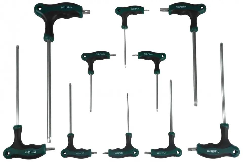 Набір ключів шестигранних T-подібних TORX 8–45 мм S2 “Зірка”, 10 шт