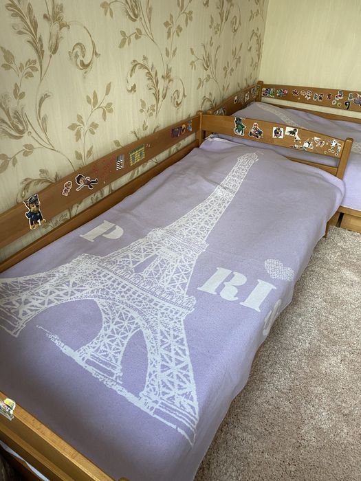 Дитяче/підліткове дерев’яне ліжко 90×190