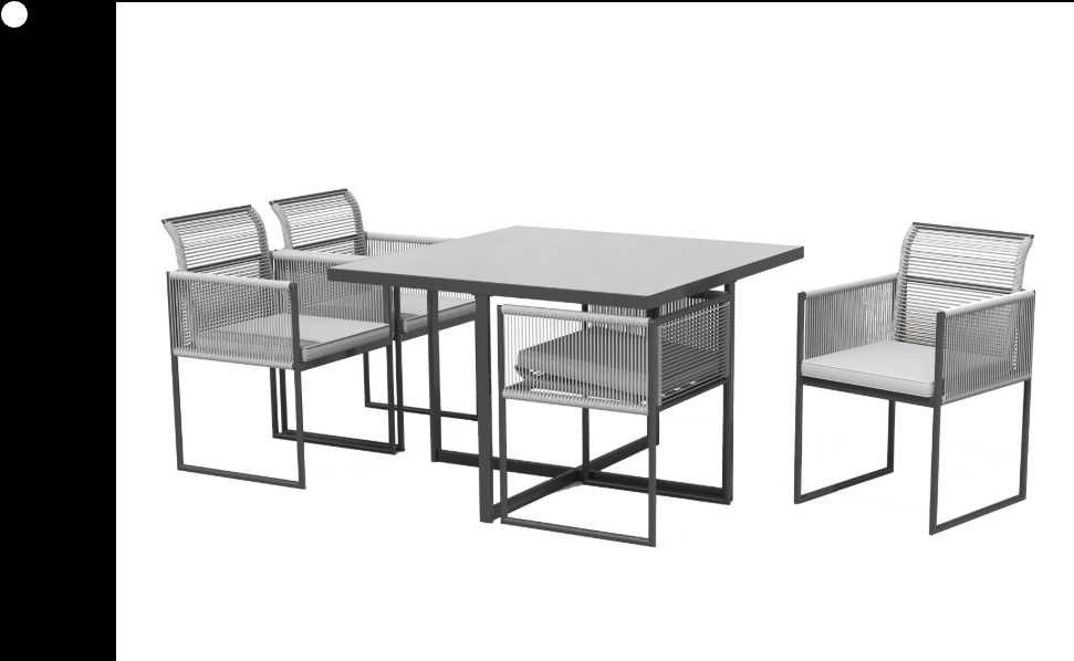 2 x Conjuntos Jardim refeição Mesa + Cadeiras NATERIAL Exterior