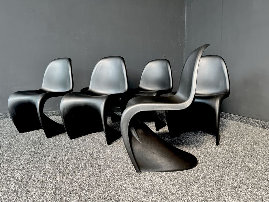 Krzesła typu Panton 6 szt. czarny mat – designerskie