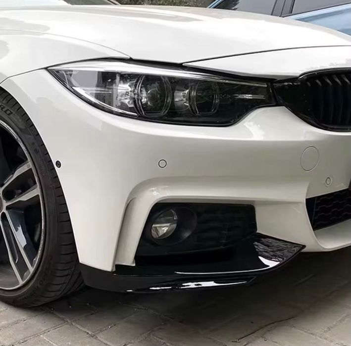Накладки на бампер BMW F32 F36 жабры бампера БМВ Ф32 Ф36 элероны губа усы на бампер обвес губа сплитер юбка