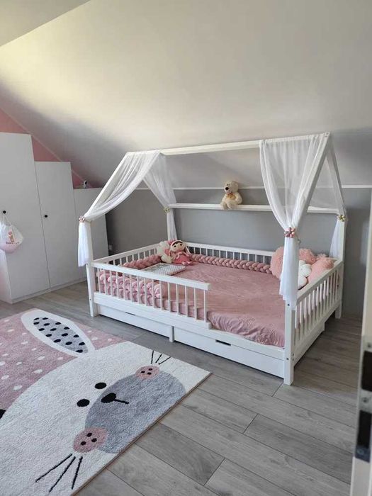 łóżko  dziecięce klasyczne  z szufladą do spania