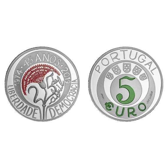 2019 – Moeda Prata PROOF 5,00€ – 25 De Abril