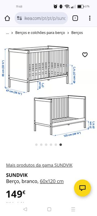 Berço de bebé novo