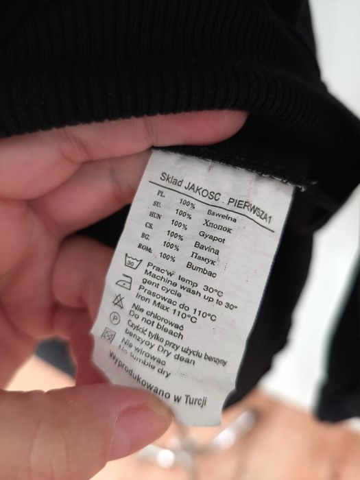 Czarna Bluza Jaskółki Bawełna Stan Idealny