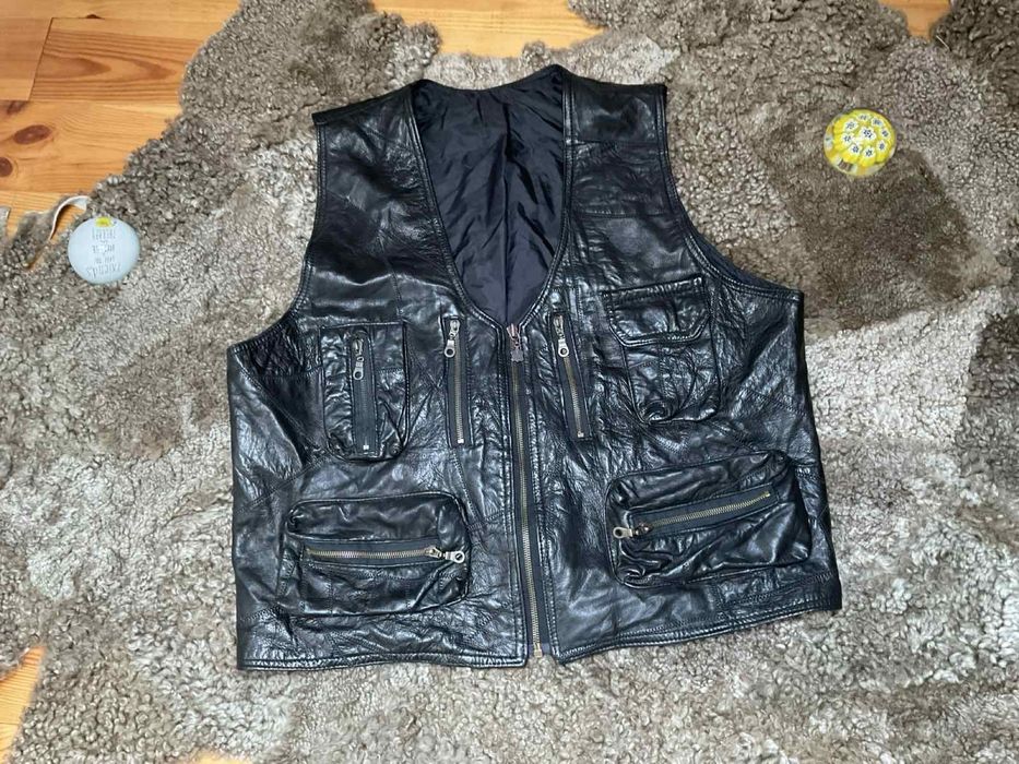 Шкіряра жилетка мото байкерстка