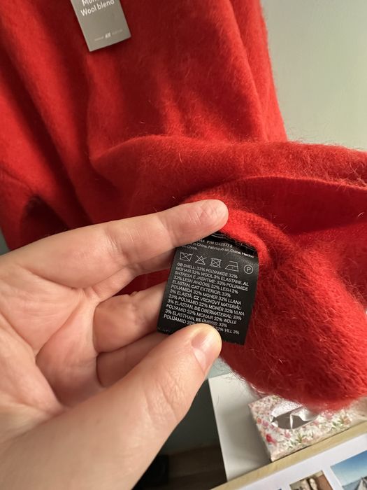 H&M Selection Premium– sweter z moherem i wełną czerwony