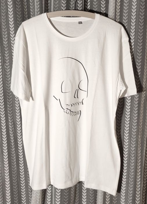 T-shirts brancas com Caveiras Unisexo