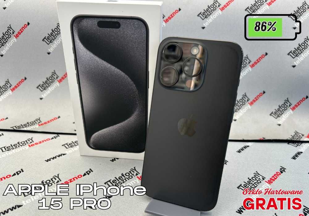 Apple iPhone 15 PRO | 128 GB | Kondycja 86% | Czarny | Szkło Gratis !