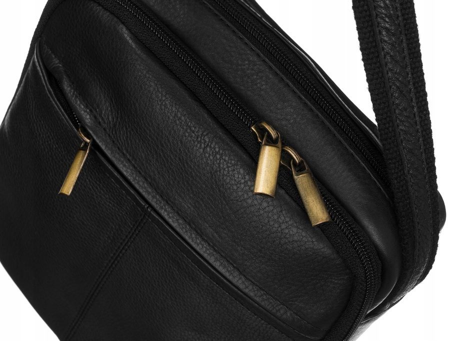 PETERSON – Skórzana Listonoszka Męska Elegancka Torba Dwukomorowa