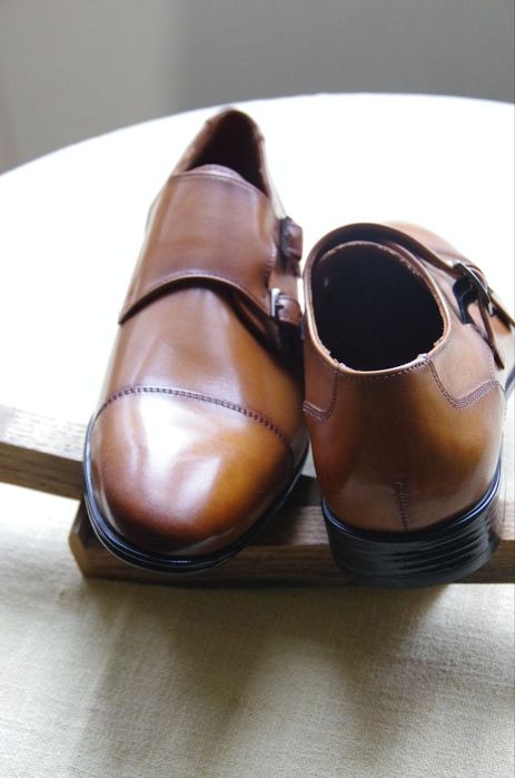 Lloyd Mailand / Подвійні ділові ''монки'' з коричневої гладкої шкіри .