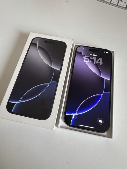 iPhone 16 Pro 256gb Black Titanium  Bateria 100% Gwarancja Apple 05/06/2026