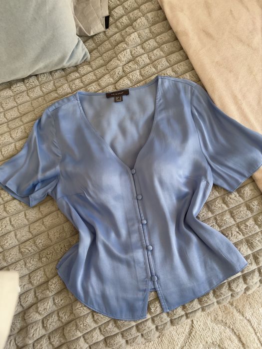 Blusa Cetim Azul S/36