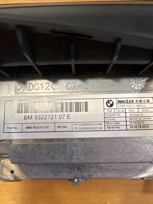 Display de informações Radio BMW 2 Coupe (F22, F87) 220 d