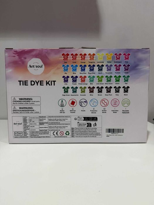 Kit de Tie Dye Art’s Soul – 32 Cores + 64 Pacotes de Refil