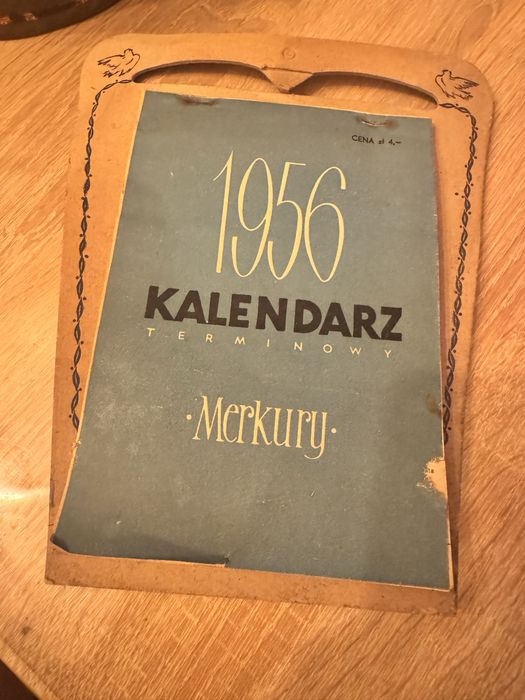Oryginalny Kalendarz Terminowy propaganda "Merkury" 1956 - PRL Vintage