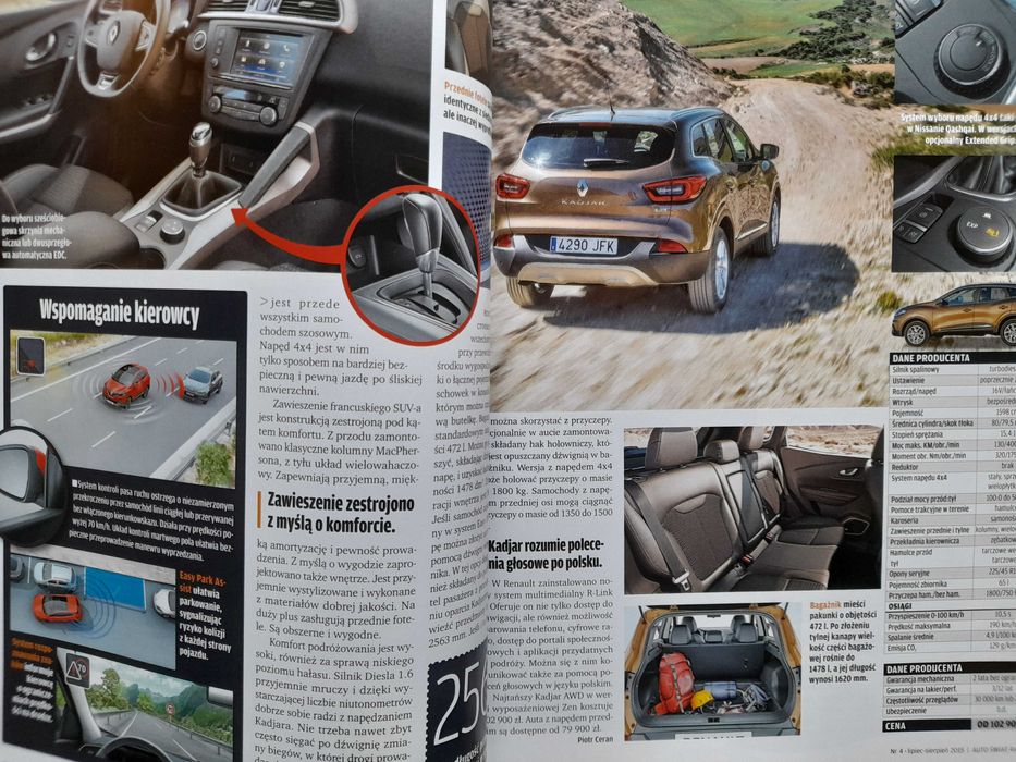 AŚ 4x4 Kadjar, Laverda, Mercedes ML, Dodge 3/4, Renegade, L200, Scout