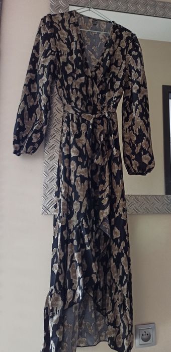 Nowa asymetryczna sukienka zwiewna maxi długa S