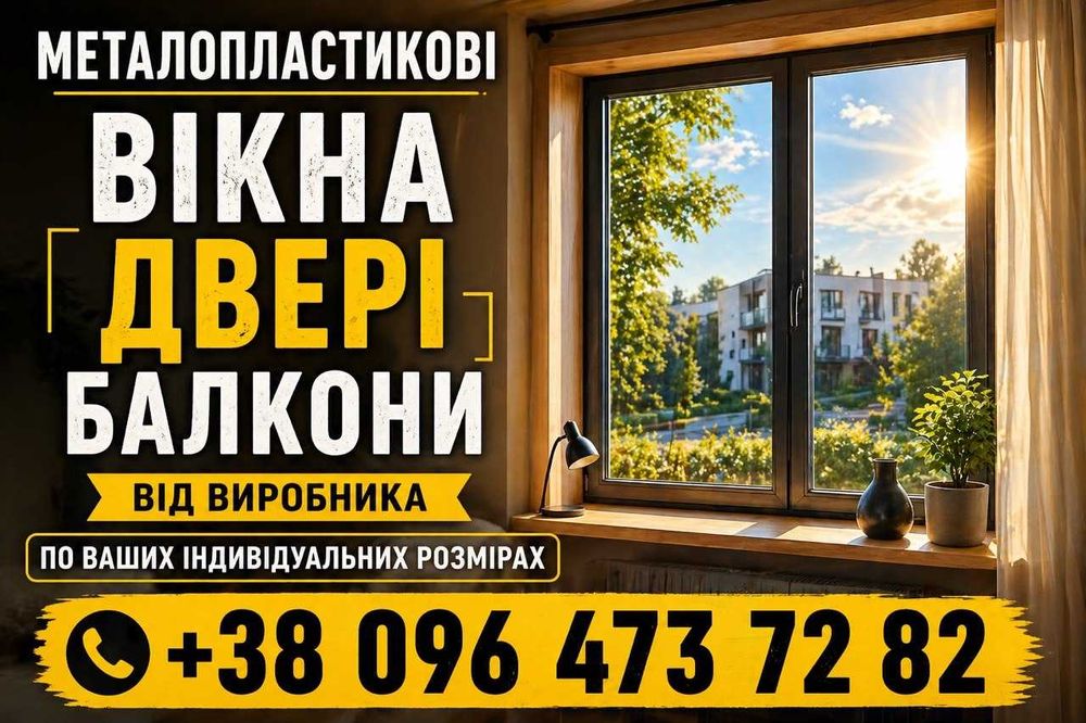 Виготовляємо металопластикові вікна , двері , балкони