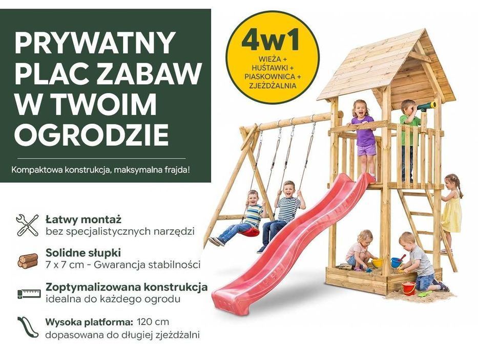 Plac zabaw dla dzieci Alex z podwójną huśtawką
