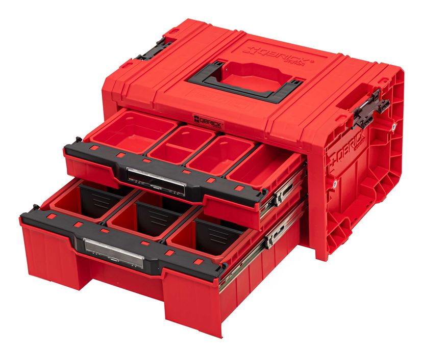 skrzynka podwójna szuflada Qbrick PRO Drawer 2 Toolbox 2.0RED
