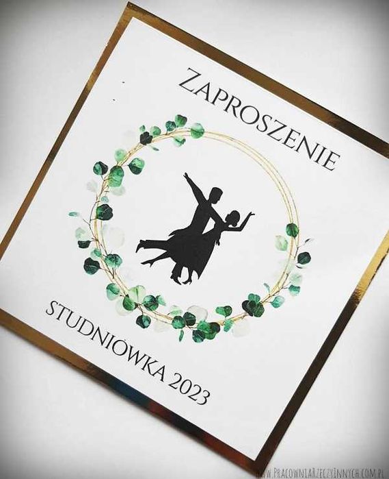 Oryginalne zaproszenia na studniówkę z kwiatami