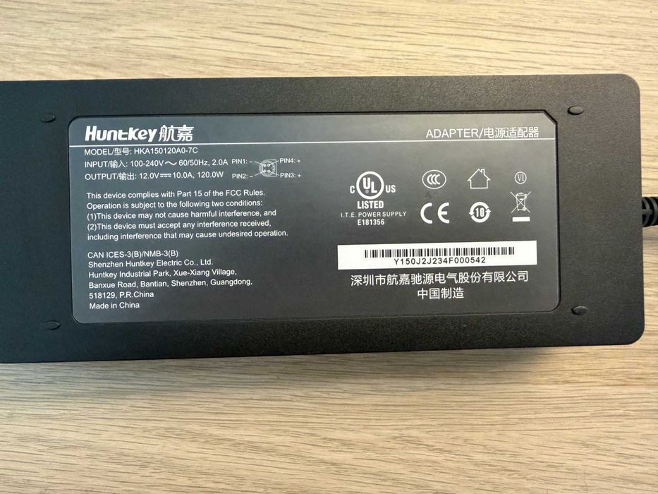 NOWY Zasilacz 12V 10A 120W Huntkey | Mocny! | Monitory, LED, CCTV