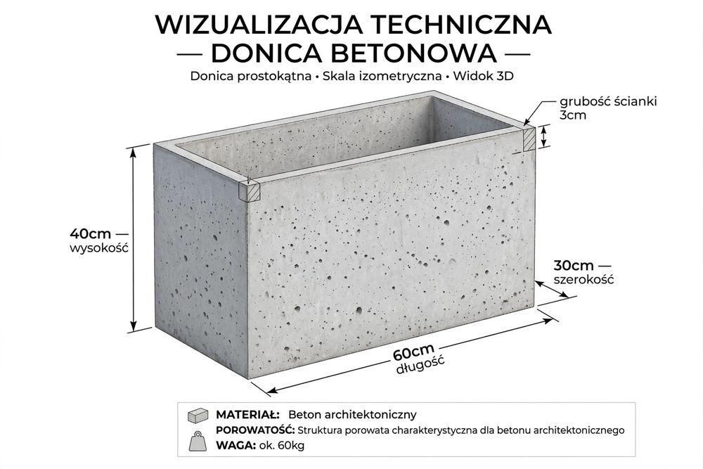 Ławodonica betonowa ławka donice architektoniczne