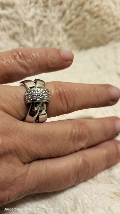 Anel prata novo da Oro Vivo