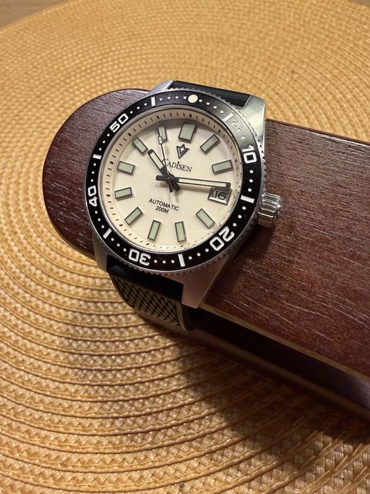 Zegarek automatyczny cadisen nh35 szafir diver automatic pagani orient luma sea mod