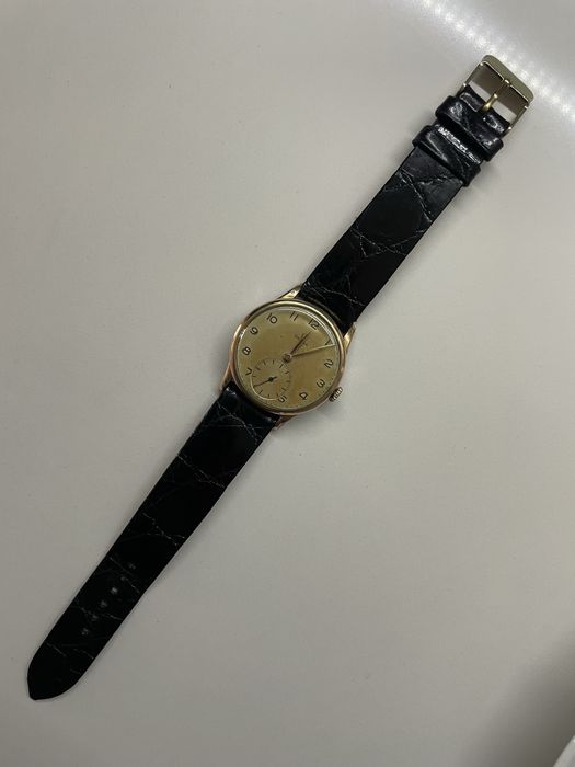 Relogio Omega vintage com pulseira em crocodilo legitimo, anos 50