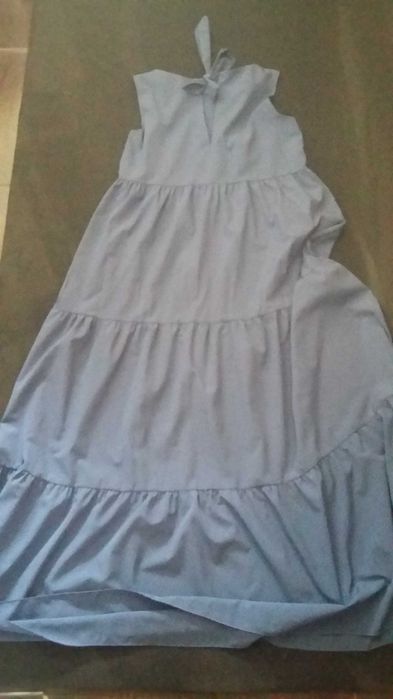 Блакитний сарафан з воланами, бантом. M-XL.