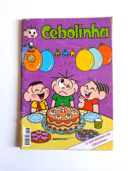 Livro BD O Aniversário do Cebolinha Número 208 Turma da Mônica Coleção