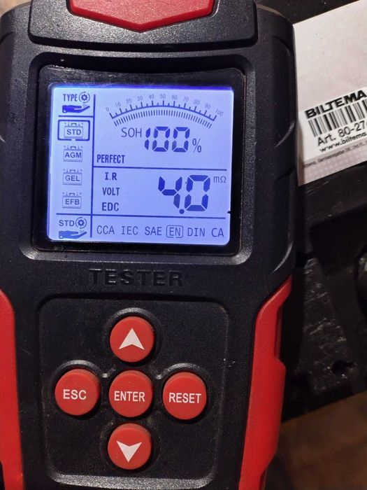 Akumulator samochodowy Biltema, 74Ah 660A, 100% sprawności