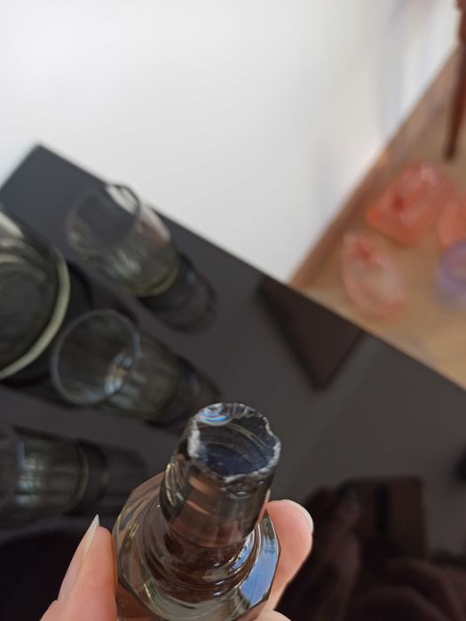 Zestaw do likieru szkło szlifowane Czechosłowacja -  Moser / Bohemia