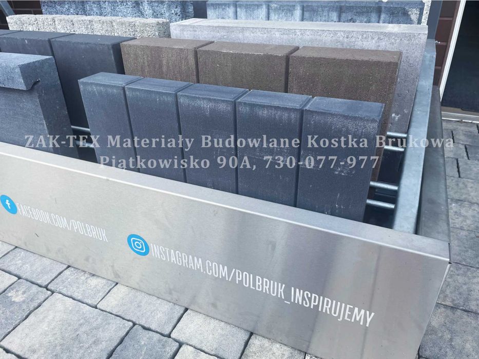 Obrzeże palisadowe FEM 6x28x50cm grafit  Polbruk