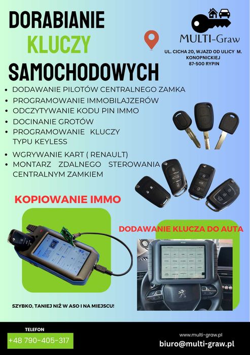 Dorabianie kodowanie kluczy samochodowych