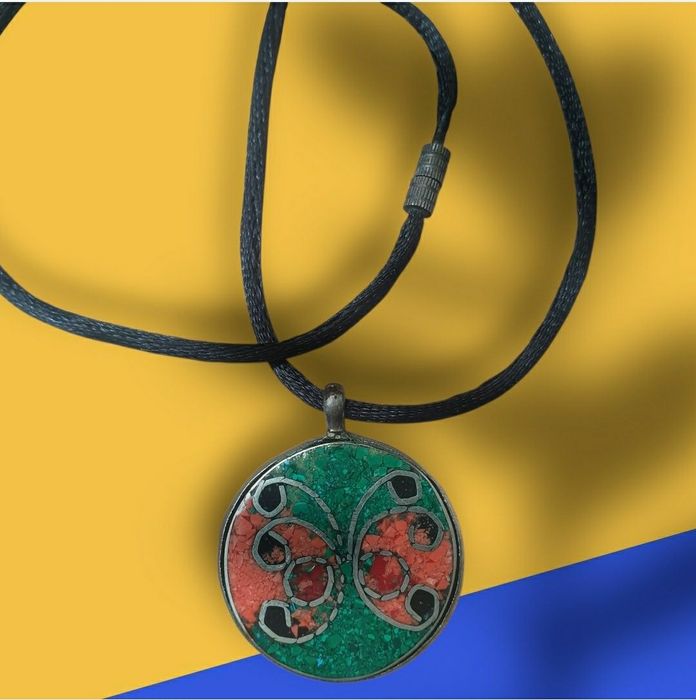 Кулон / підвіска. Ручна робота. Метал, кераміка, емаль