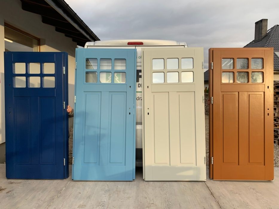 DRZWI zewnętrzne KRIS drewniane Na wymiar dowolny kolor Cała Polska